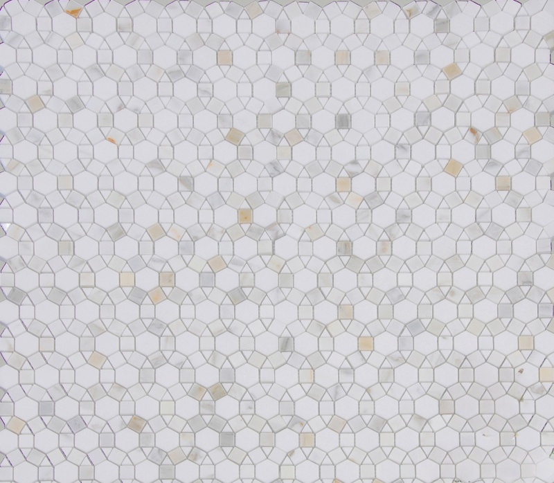 Calacatta Sunburst Marble Mosaic - Deco - Polished