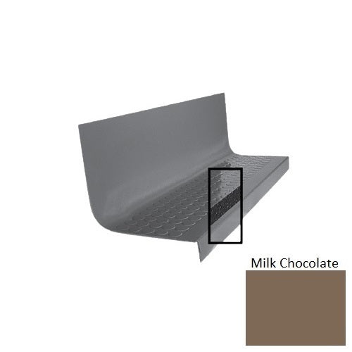 Flextones Milk Chocolate Type 1776 With Flush Ribbed / Smooth Insert Distinct Designs Rubber - 20 1/2" X 72" Stair Tread - Rgt Radial Ii Raised Disc Design