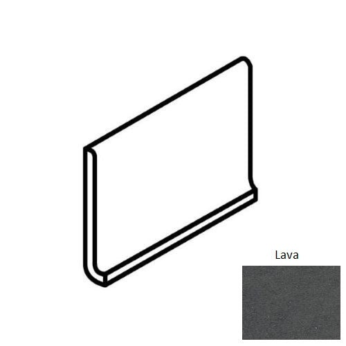Basalto Lava Porcelain Floor & Wall Trim - 6" X 12" Cove Base - Matte