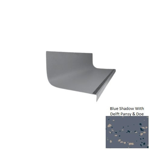 Spextones Blue Shadow With Delft Pansy & Doe Type 1975 With Flush Ribbed / Smooth Insert Distinct Designs Rubber - 20 3/8" X 72" Stair Tread - Hammered