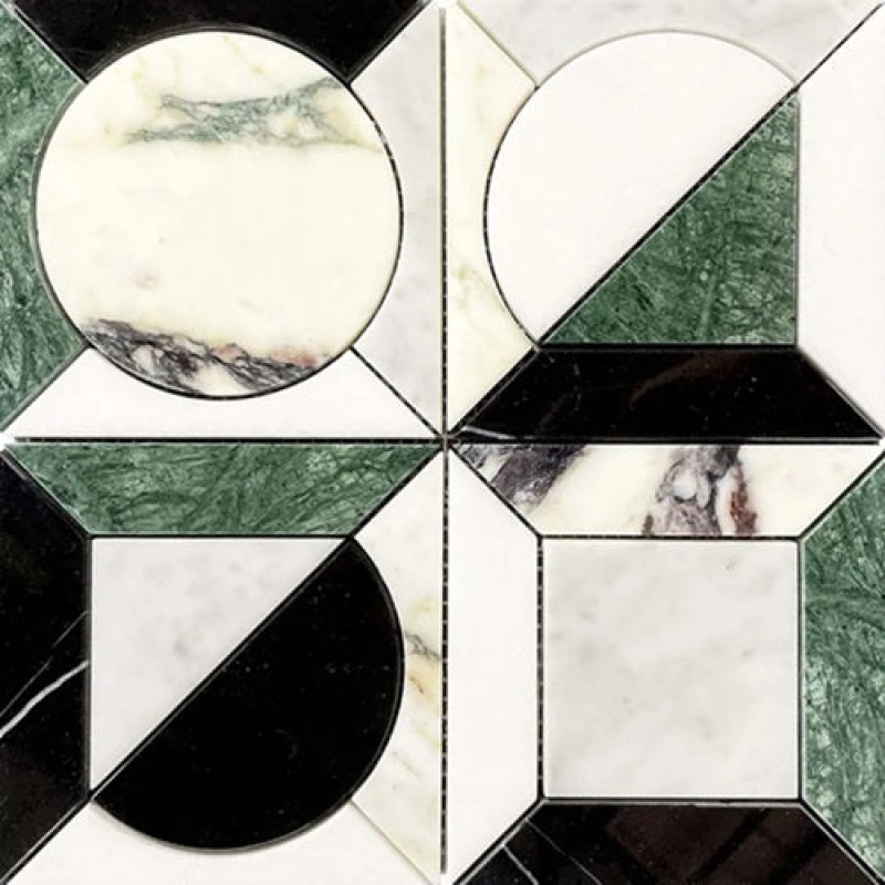 Palazzo Biscari Marble Mosaic - Geometric - Polished
