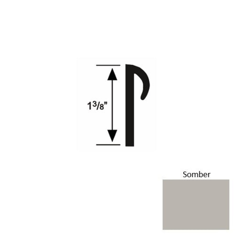 Solid 28 Somber Rubber Carpet Cove Cap Round - 3/16" X 9 Ft (108")