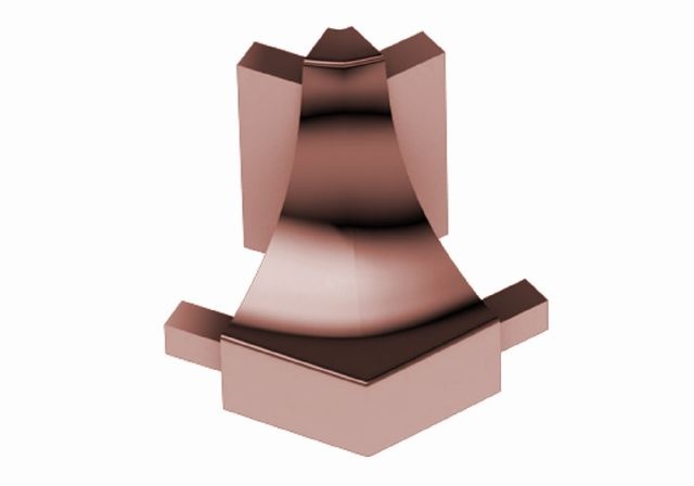 Dilex Ahk 135 Degree Outside Corner Metal Tile Edging Trim - Polished Copper Anodized Aluminum - 1/2" X 1"