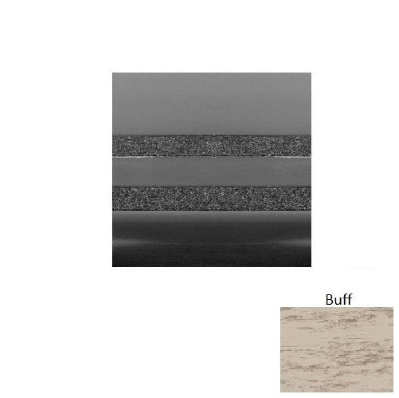 Marbleized 40 Buff Heavy Duty With Two 3/4 Inch Strips Rubber (Sq) With Safety Yellow Abrasive Strip Stair Tread - Smooth