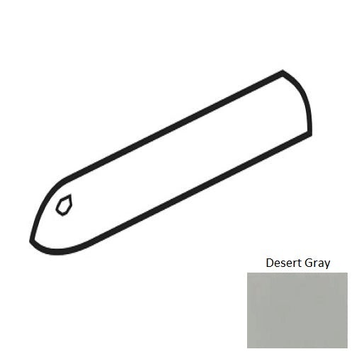 Color Wheel Classic Desert Gray Ceramic Wall Trim - 3/4" X 6" Quarter Round Corner