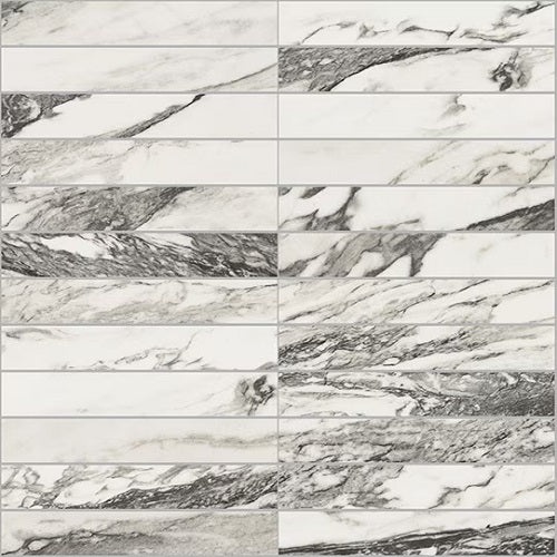 Divinium Calypso Ceramic Mosaic - 1" X 6" Stacked - Matte