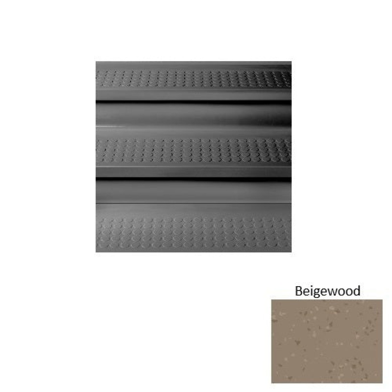 Roppe Beigewood Vantage Rubber Stair Tread with Dupont Kevlar