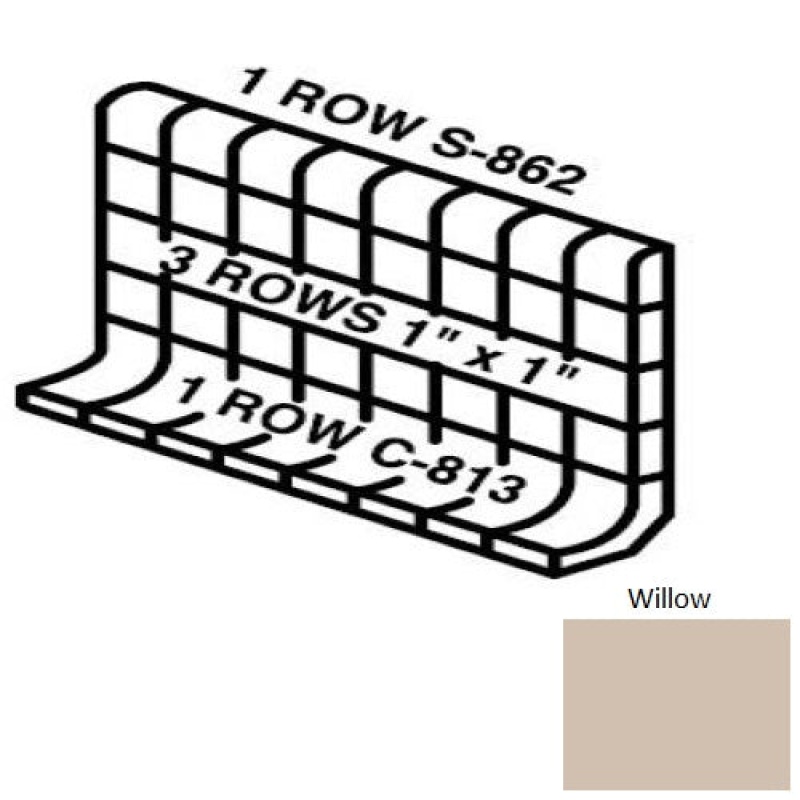 Unglazed Mosaics Willow Porcelain Wall Trim - 5" X 12" Built Up Base (Mt5g) - Unglazed