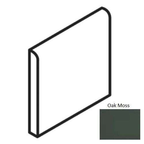 Keystones Unglazed Mosaic Oak Moss Porcelain Floor & Wall Trim - 2" X 2" Bullnose - Matte
