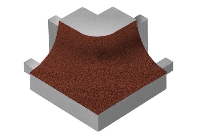 Dilex Ahk 90 Degree Outside Corner Metal Tile Edging Trim - Rustic Brown Textured Color Coated Aluminum - 1/2" X 1"