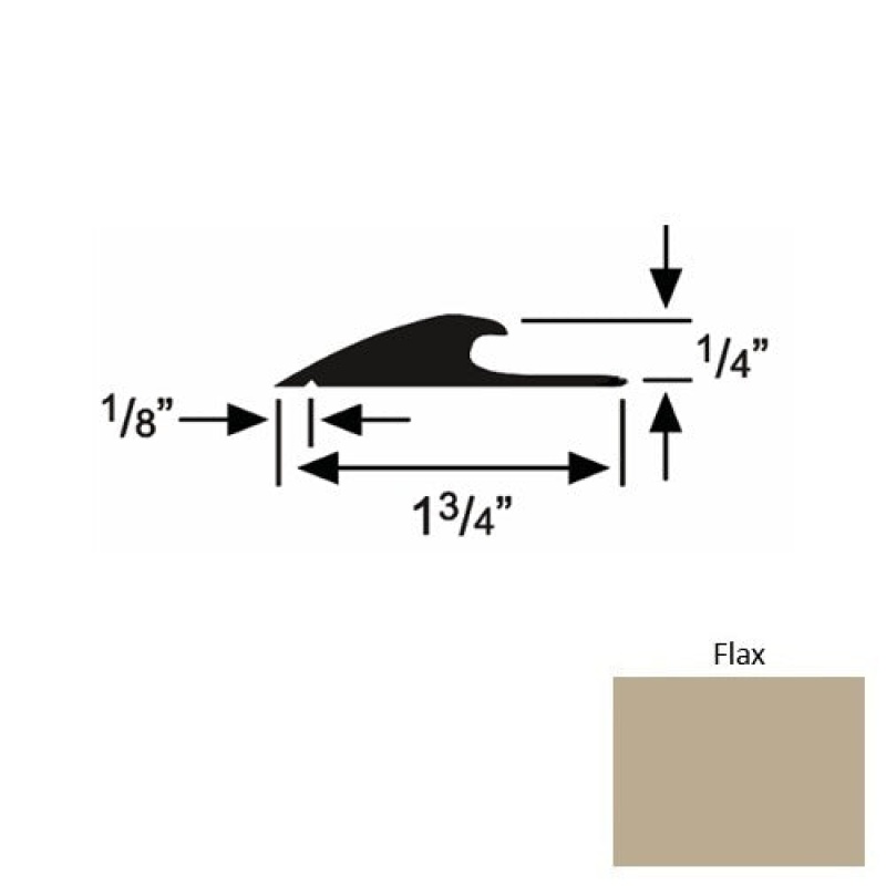 Solid 43 Flax Rubber Custom Carpet Edging - 1 3/4" X 9 Ft (108") X 1/4"