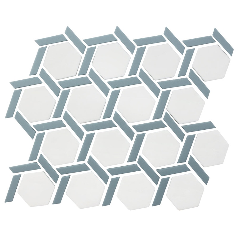 Northern Lights Neptune Glass Mosaic - Hexagon - Matte