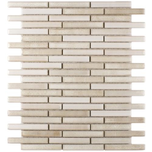 Rustica Glacier Porcelain Mosaic - Brick - Glossy