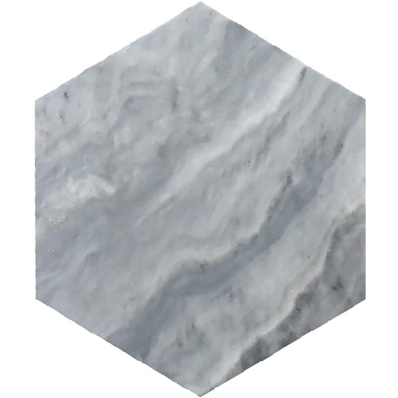 Seattle Bardiglio Nuvolato Mount Baker Marble Tile - Honed - 10" Hexagon