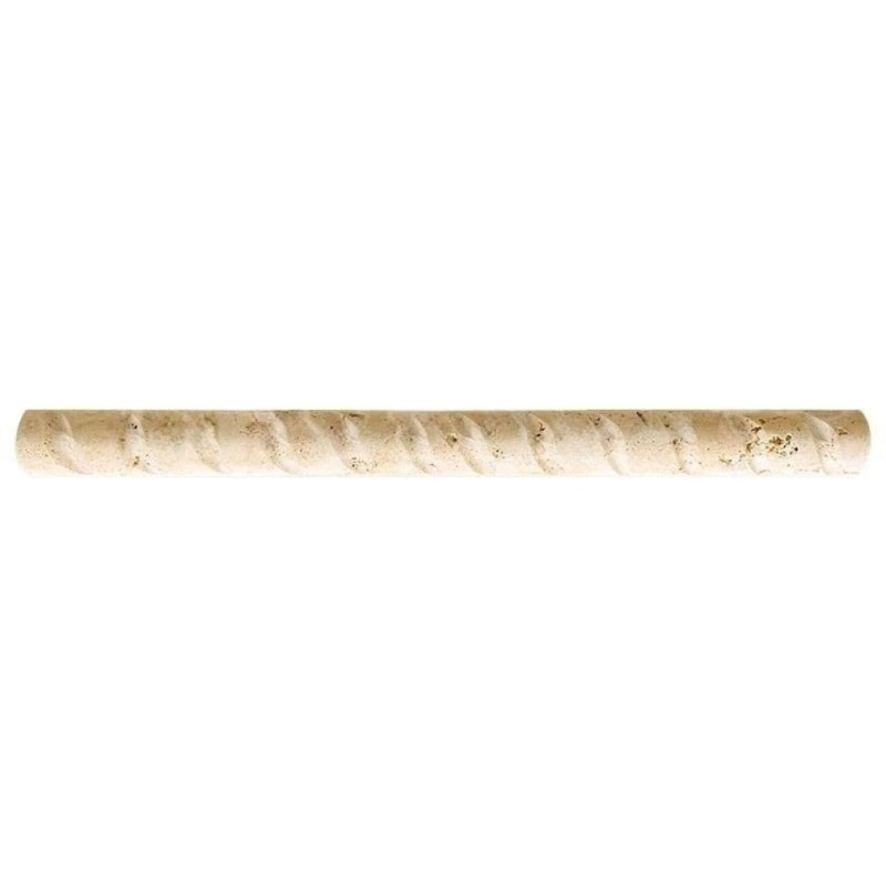 Ivory Cross Cut Travertine Liner 1" X 12" Rope