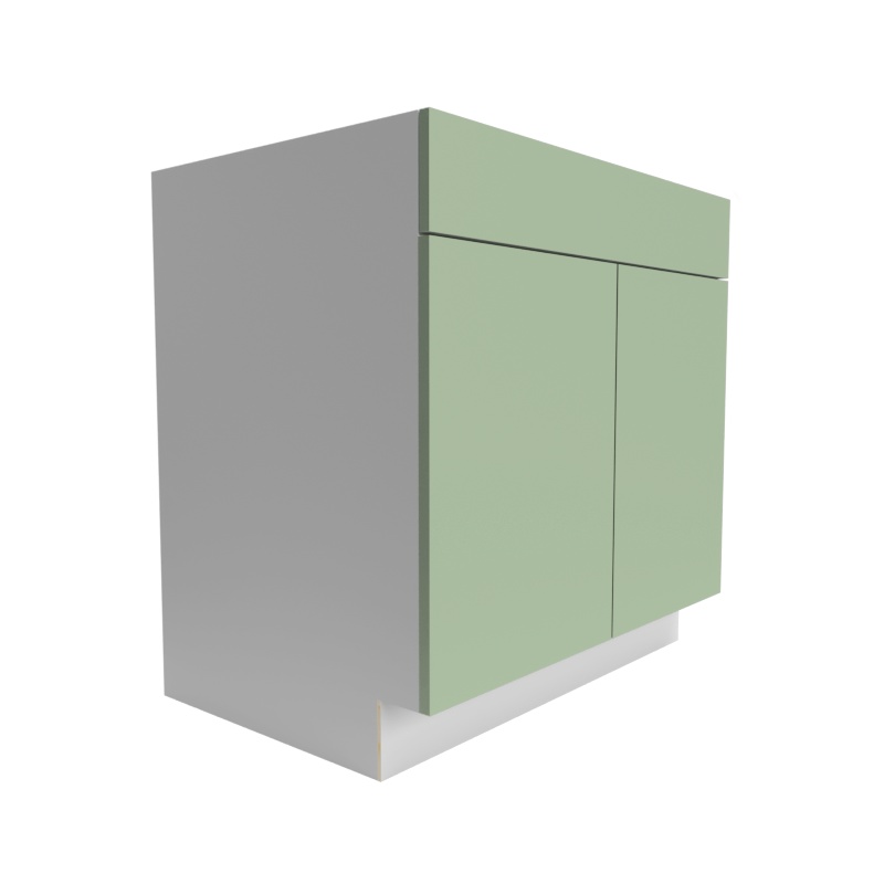 Manhattan Sage Green Matte Wood Kitchen Sink Base Cabinet - 24" X 34.5" X 24" (Assembly Required) - Matte