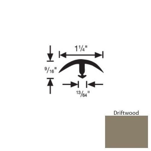 Flextones Driftwood Vinyl 161 Snap Down Edging - 1 1/4" X 12 Ft - Thermoplastic