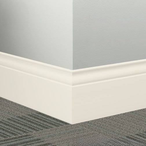 Johnsonite White Sand Rubber Millwork Contoured Wall Base - 5 1/4" X 96" X 3/8" Inflection - Millwork Contoured Wall Base