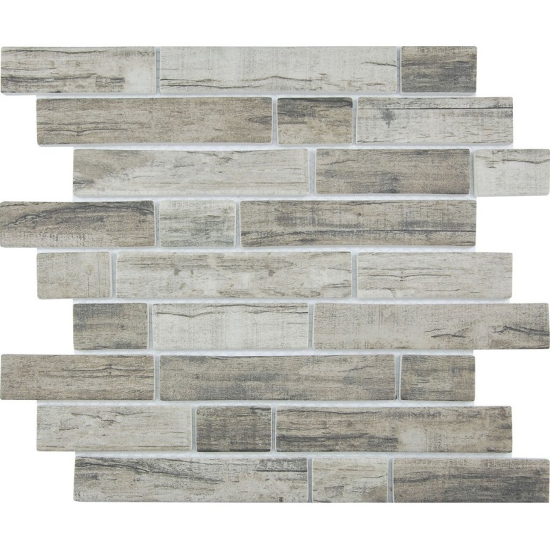 Aquatica Bark Linden Deco Glass Mosaic - Linear - Polished
