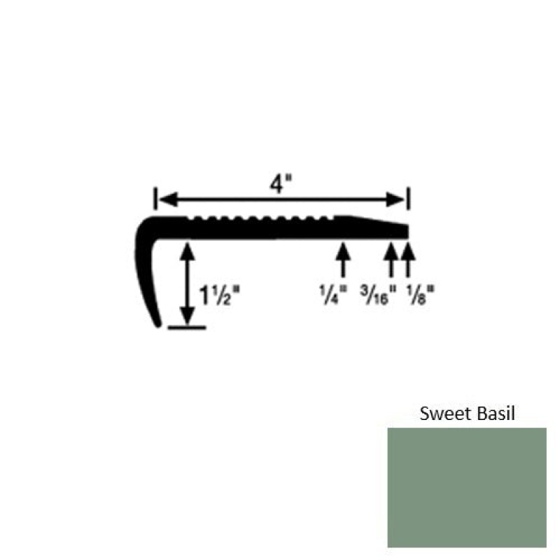 Roppe Sweet Basil Rubber Commercial Stair Nosing