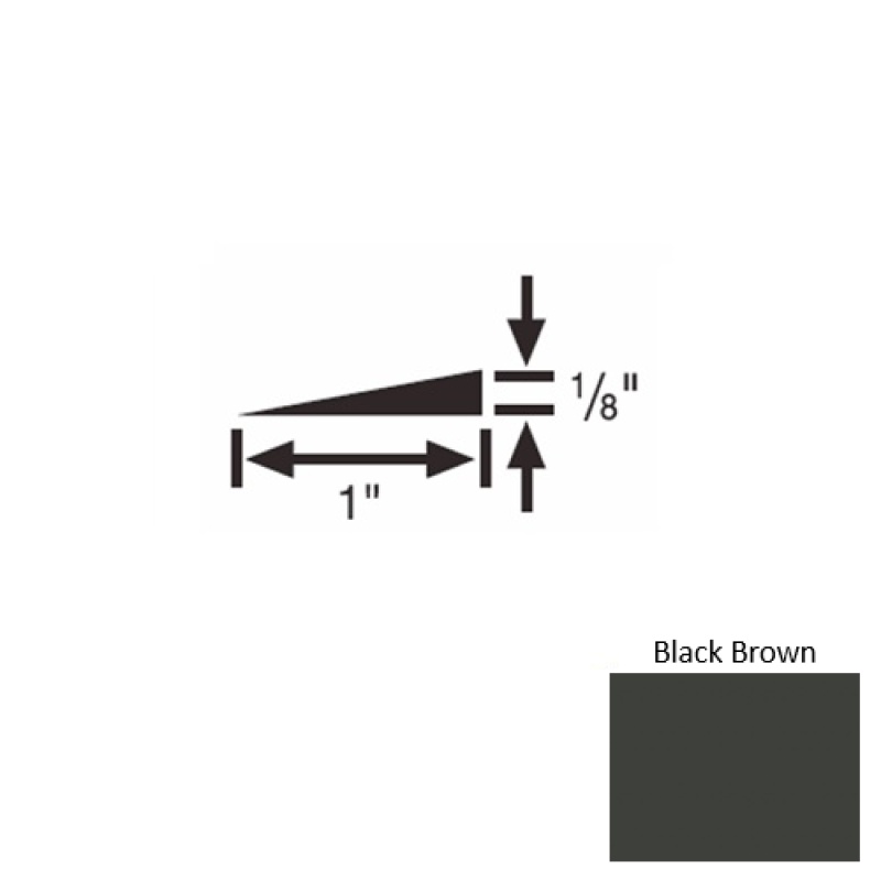 Solid 22 Black Brown Rubber Reducer Strip