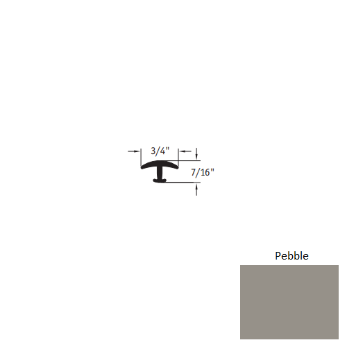 Johnsonite Pebble Vinyl Moulding / Trim - 3/4" X 12 Ft (144") X 1/4" & 5/16" T Molding - T Molding