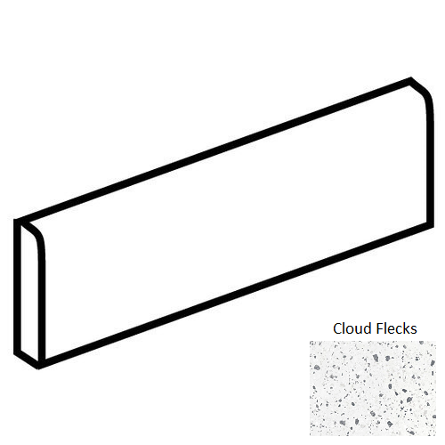 Poke Stare Cloud Flecks Porcelain Floor Trim - 3" x 24" Bullnose - Matte