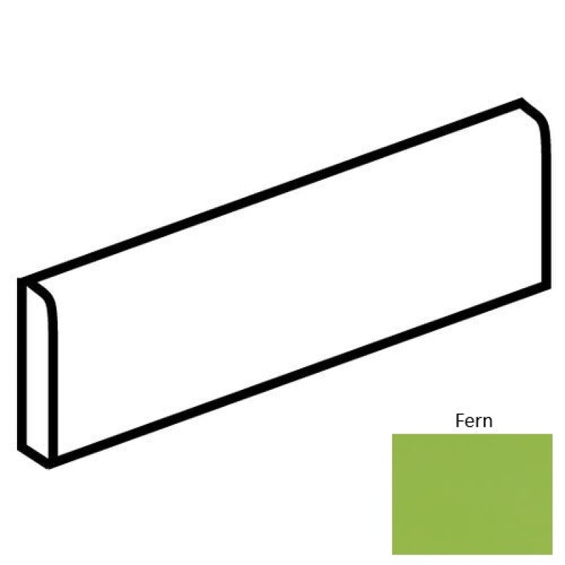 Color Complements Fern Ceramic Floor & Wall Trim – 4" x 16" Bullnose, 16" Side, Matte