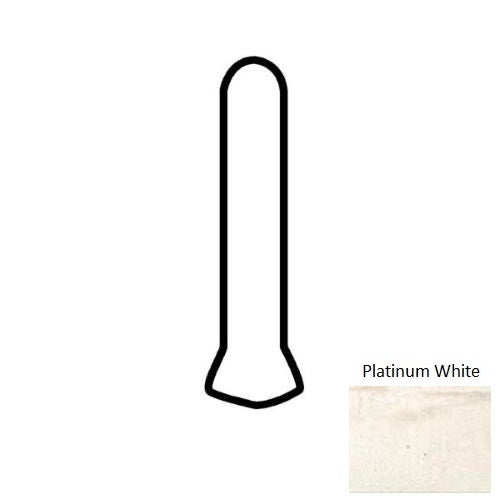 Union Platinum White Porcelain Floor & Wall Trim - 1" X 6" Cove Base Outcorner - Matte