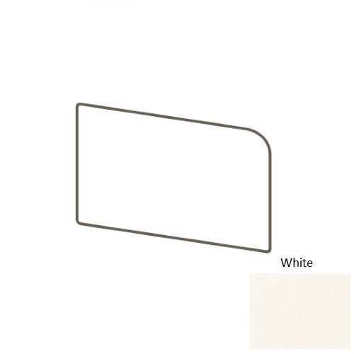 Color Wheel Classic White Ceramic Bullnose Corner Left Wall Trim, 3" x 6"