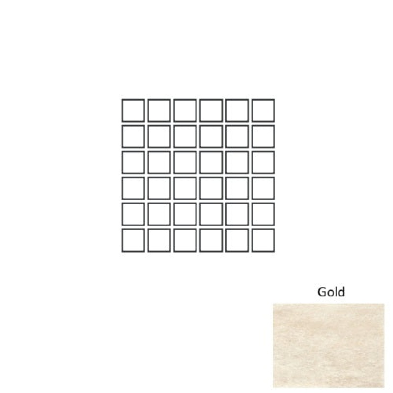 Dea Gold Porcelain Mosaic - 2" X 2" - Natural