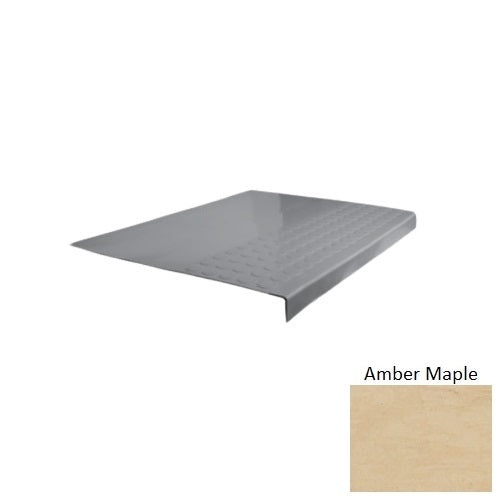Evolving Styles Wood Elements Amber Maple Type 701 Distinct Designs Rubber - 12" X 72" Stair Tread - Rgt Radial Ii Raised Disc Design