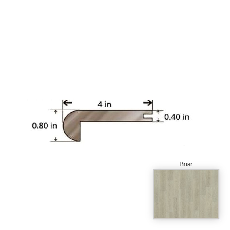 Courtier Briar Oak Luxury Vinyl Moulding / Trim - 84.25" Stair Nose - Surface Guardian Pro Uv Coating