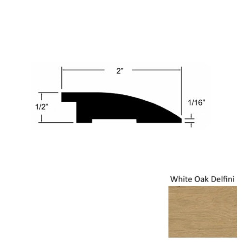 Sereno White Oak Delfini Hardwood Moulding / Trim - 2" X 78" Reducer - Urethane