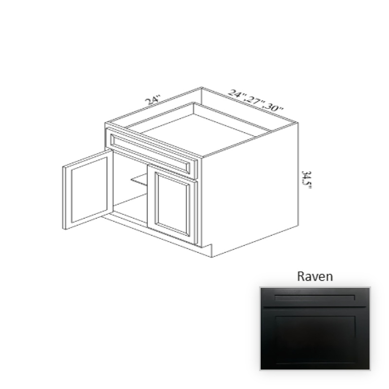 Raven Wood Kitchen Base Cabinet