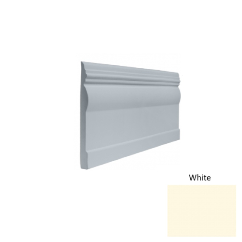 Contours #45 Novel White Rubber Profiled Wall Base - Satin