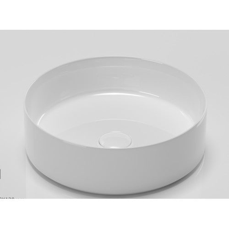 Glossy White Ceramic Above Counter Bathroom Sink - 15.7" X 15.7" - Glossy White