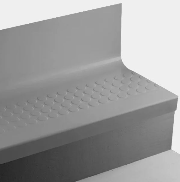 Grey Raised Round Rubber Stair Tread Trim