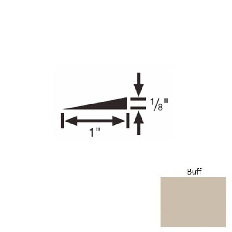 Solid 22 Buff Rubber Reducer Strip - 1" X 9 Ft (108") X 1/8"
