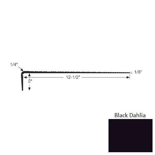 Black Dahlia Vinyl Moulding / Trim - 12 1/2" X 48" Stair Tread - Ribbed
