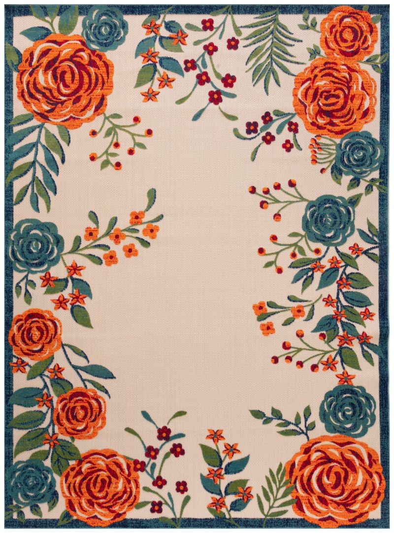 Aloha Alh32 Ivory Multicolor Outdoor Area Rug