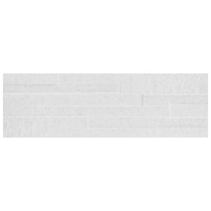 Tikal White Ceramic Tile - Textured - 6 1/2" X 20 3/8"