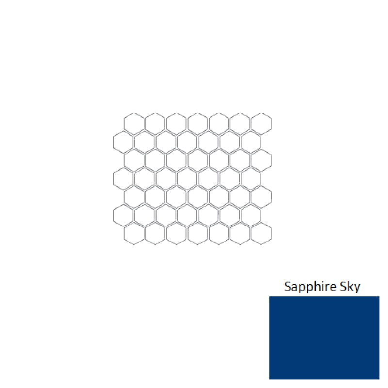 Color Story Mosaic Sapphire Sky Ceramic Mosaic - 1 1/2" Hexagon - Glossy