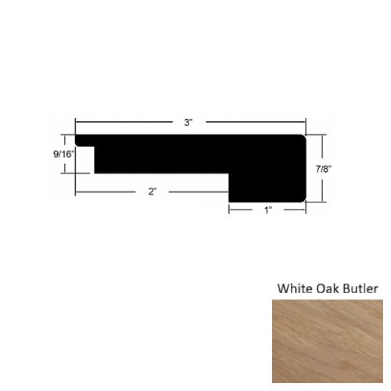 Sylvania White Oak Butler Hardwood Moulding / Trim - 3" X 90" Square Stair Nose - Urethane
