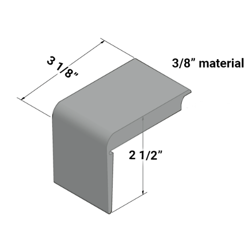 Johnsonite Pewter Vinyl Recessed Stair Nose