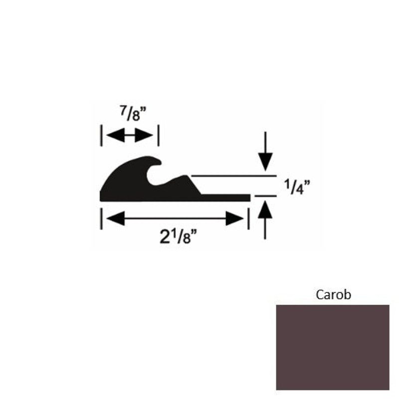 Solid 41 Carob Rubber Tackless Carpet Bar - 2 1/8" X 9 Ft (108") X 1/4"
