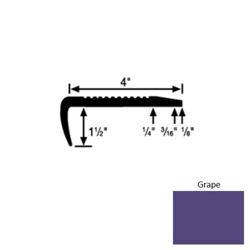 Solid 01 Grape Rubber Commercial Stair Nosing