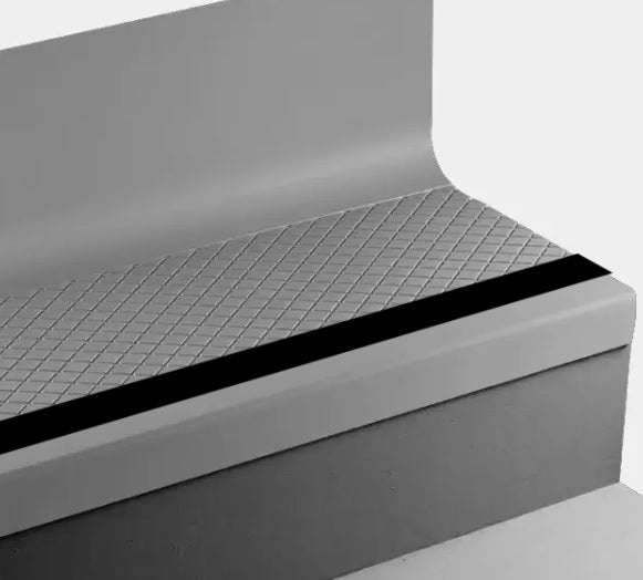 Johnsonite Pewter Diamond Rubber Stair Tread with Riser