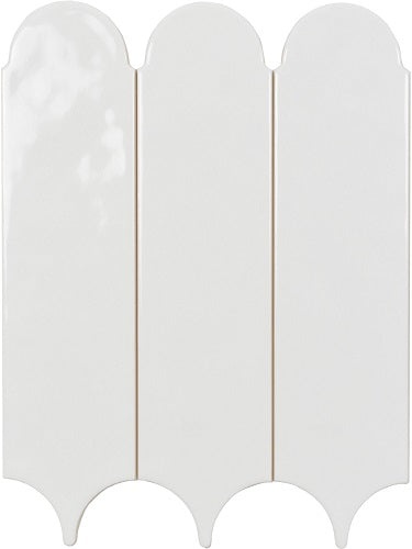 Feathers White Ice Ceramic Tile - Glossy - 3" X 12"