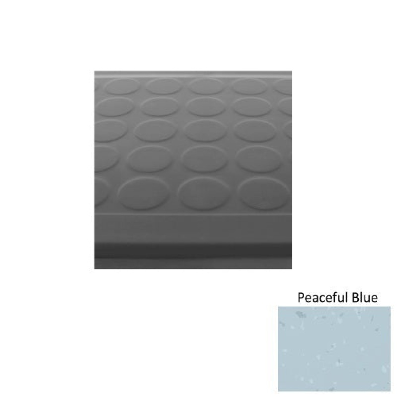 Symmetry 92 Peaceful Blue Low Profile Raised Circular Rubber (Sq) With Galley Red Abrasive Strip Stair Tread With Dupont Kevlar - Textured